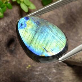 Spettrolite Multicolore naturale da 4.55 ct, Forma a pera, Opaco