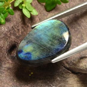 Spettrolite Multicolore naturale da 4.55 ct, Forma a pera, Opaco