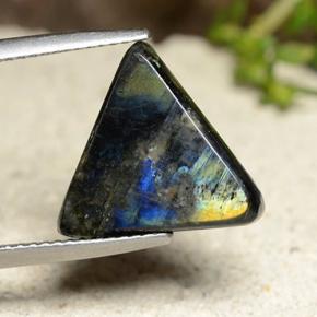 Spettrolite naturale multicolore da 4,79 ct, trillion, opaco