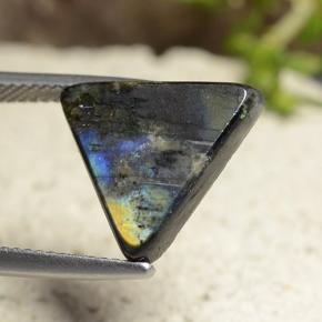 Spettrolite naturale multicolore da 4,79 ct, trillion, opaco