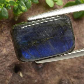 Spettrolite naturale multicolore da 6,10 ct, taglio a cuscino, opaco