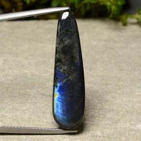 Spettrolite naturale multicolore da 11,41 ct, taglio a pera, opaco