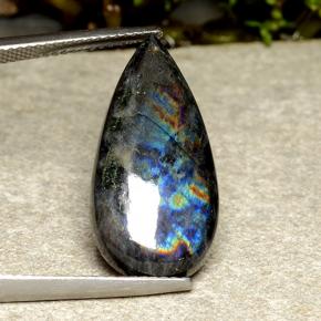 Spettrolite Multicolore naturale da 8.44 ct, Forma a pera, Opaco