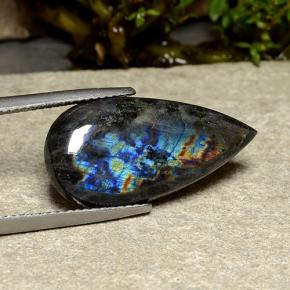 Spettrolite Multicolore naturale da 8.44 ct, Forma a pera, Opaco