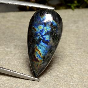 Spettrolite Multicolore naturale da 8.44 ct, Forma a pera, Opaco