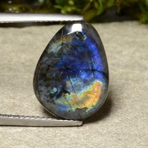 Spettrolite Multicolore naturale da 5.27 ct, Forma a pera, Opaco