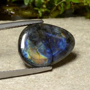 Spettrolite Multicolore naturale da 5.27 ct, Forma a pera, Opaco