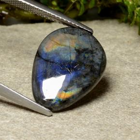 Spettrolite Multicolore naturale da 5.27 ct, Forma a pera, Opaco