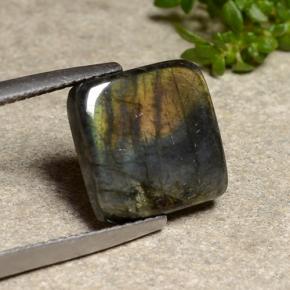 Spettrolite naturale multicolore da 4,43 ct, quadrato, opaco