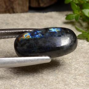 Spettrolite naturale multicolore da 3,83 ct, taglio ovale, opaco