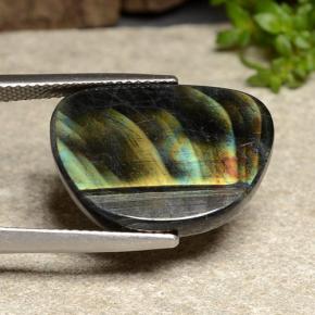 Spettrolite naturale multicolore da 8,74 ct, forma fantasia, opaco
