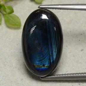 Spettrolite naturale multicolore da 12,68 ct, taglio ovale, opaco