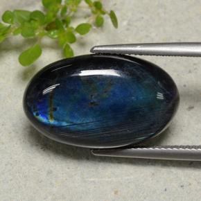 Spettrolite naturale multicolore da 12,68 ct, taglio ovale, opaco