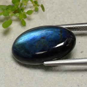 Spettrolite naturale multicolore da 12,68 ct, taglio ovale, opaco