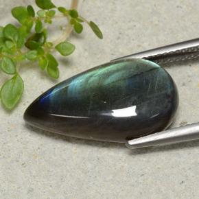 Spettrolite Multicolore naturale da 9.19 ct, Forma a pera, Opaco