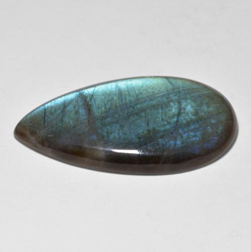 Spettrolite naturale multicolore da 20,16 ct, taglio a pera, traslucido