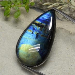 Spettrolite Multicolore naturale da 19.16 ct, Forma a pera, Opaco