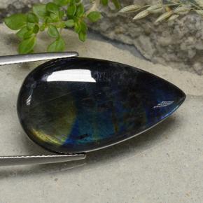 Spettrolite Multicolore naturale da 19.16 ct, Forma a pera, Opaco