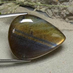 Spettrolite naturale multicolore da 30,89 ct, taglio a pera, traslucido