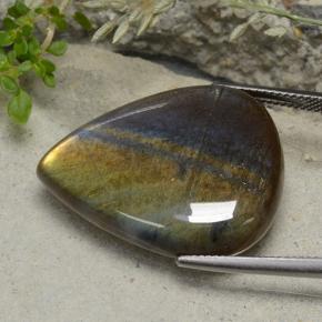 Spettrolite naturale multicolore da 30,89 ct, taglio a pera, traslucido