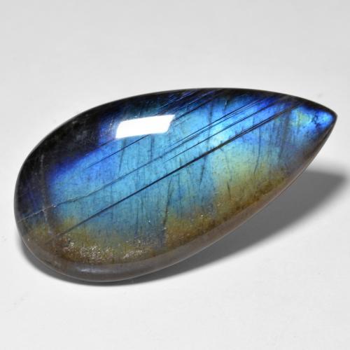 Spettrolite naturale multicolore da 21,05 ct, taglio a pera, traslucido