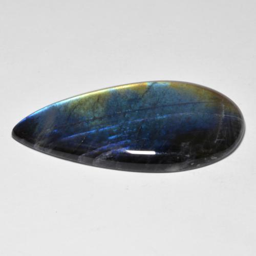 Spettrolite naturale multicolore da 21,05 ct, taglio a pera, traslucido