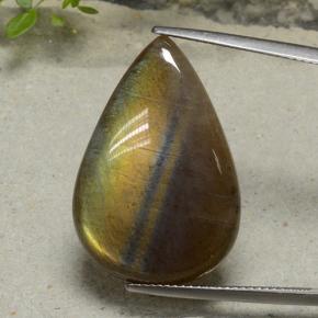 Spettrolite naturale multicolore da 16,83 ct, taglio a pera, traslucido