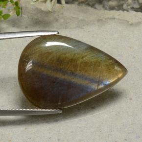 Spettrolite naturale multicolore da 16,83 ct, taglio a pera, traslucido