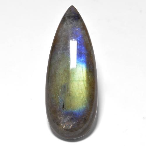 Spettrolite Multicolore naturale da 15.79 ct, Forma a pera, Traslucido