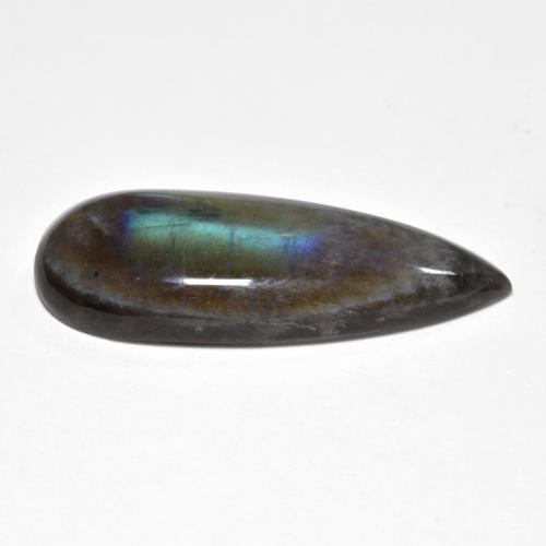 Spettrolite Multicolore naturale da 15.79 ct, Forma a pera, Traslucido