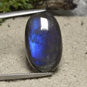Spettrolite naturale multicolore da 10,70 ct, taglio ovale, opaco