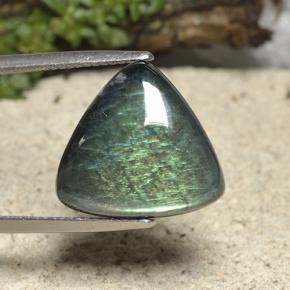 Spettrolite naturale multicolore da 9,60 ct, trillion, opaco