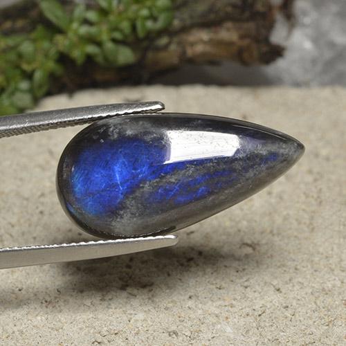 Spettrolite Multicolore naturale da 11.45 ct, Forma a pera, Opaco