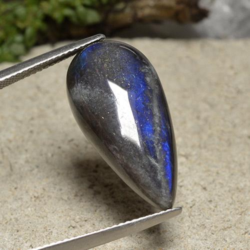 Spettrolite Multicolore naturale da 11.45 ct, Forma a pera, Opaco