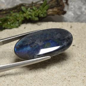 Spettrolite naturale multicolore da 16,87 ct, taglio ovale, opaco