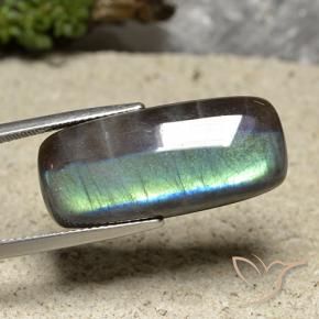 Spettrolite naturale multicolore da 17,73 ct, taglio a cuscino, opaco