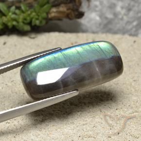 Spettrolite naturale multicolore da 17,73 ct, taglio a cuscino, opaco