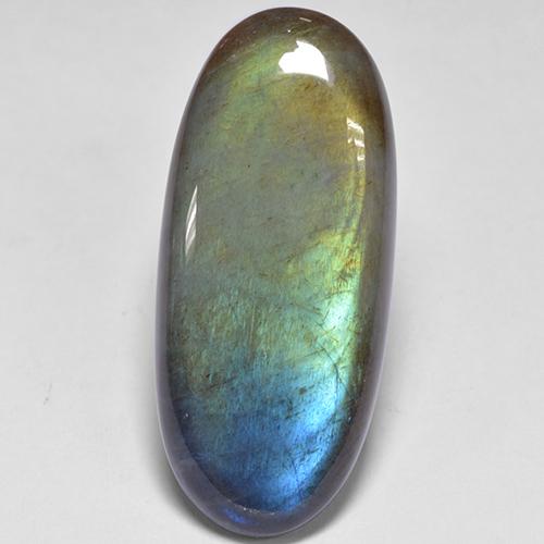 Spettrolite naturale multicolore da 13,34 ct, taglio ovale, opaco