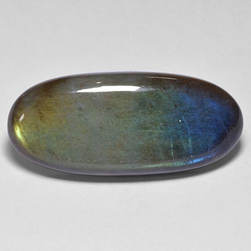 Spettrolite naturale multicolore da 13,34 ct, taglio ovale, opaco