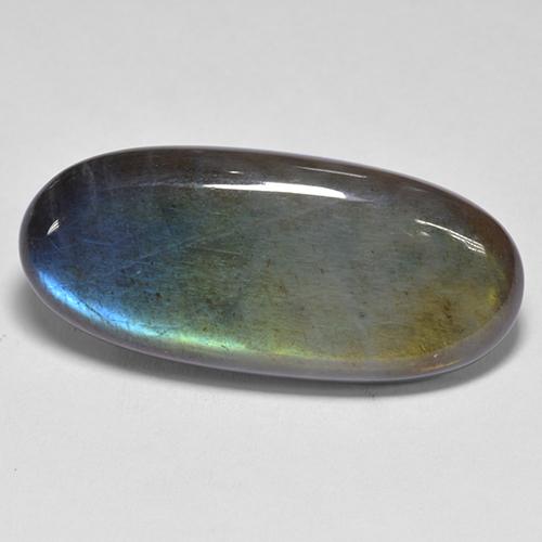 Spettrolite naturale multicolore da 13,34 ct, taglio ovale, opaco
