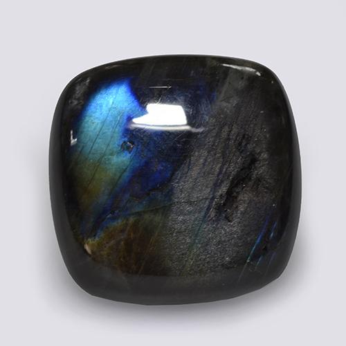 Spettrolite naturale multicolore da 19,29 ct, taglio a cuscino, opaco