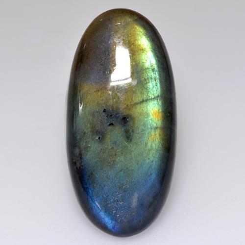 Spettrolite naturale multicolore da 14,58 ct, taglio ovale, opaco