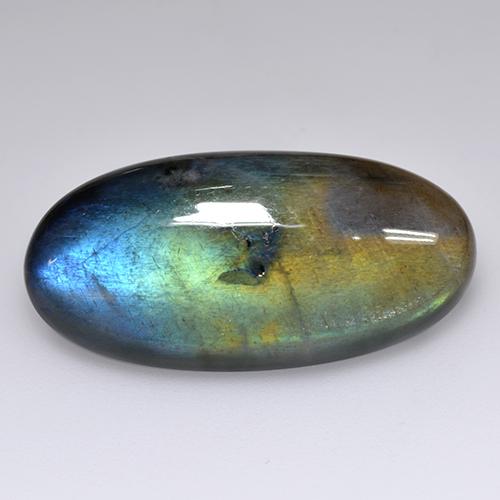 Spettrolite naturale multicolore da 14,58 ct, taglio ovale, opaco