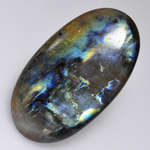Spettrolite Multicolore naturale da 26.79 ct, Taglio ovale, Traslucido