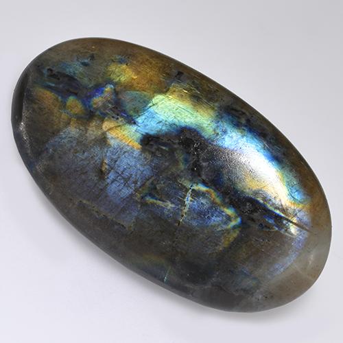 Spettrolite Multicolore naturale da 26.79 ct, Taglio ovale, Traslucido