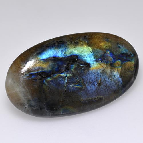 Spettrolite Multicolore naturale da 26.79 ct, Taglio ovale, Traslucido