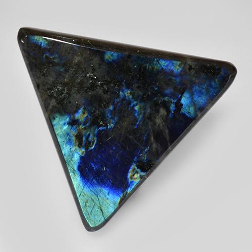 Spettrolite naturale multicolore da 11,70 ct, trillion, opaco
