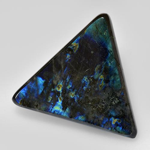 Spettrolite naturale multicolore da 11,70 ct, trillion, opaco