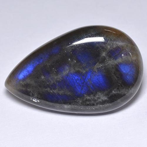 Spettrolite Multicolore naturale da 12.34 ct, Forma a pera, Opaco