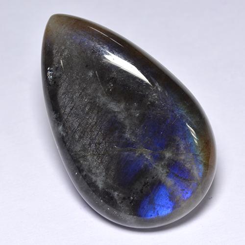 Spettrolite Multicolore naturale da 12.34 ct, Forma a pera, Opaco